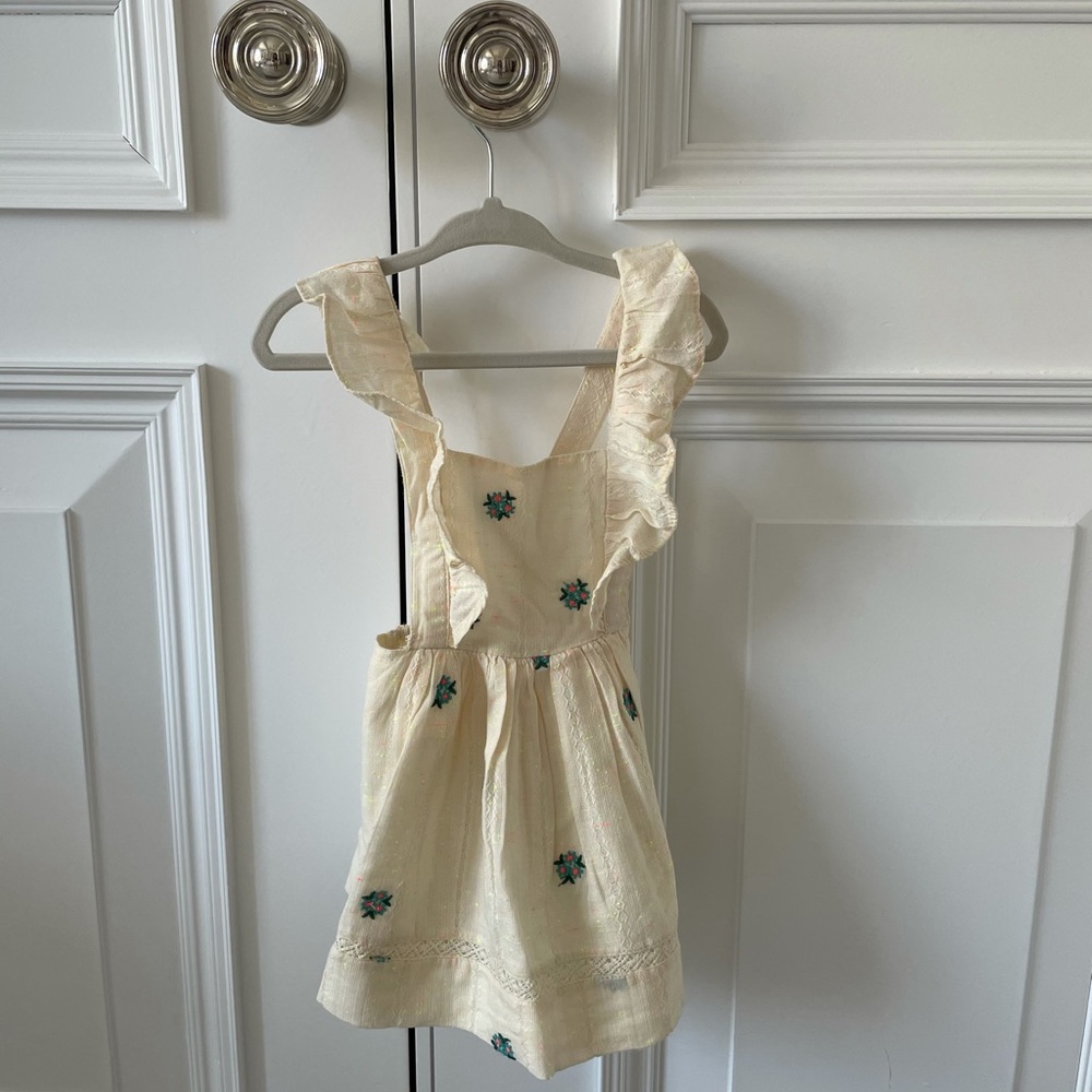 Zara ecru floral print dress 9/12 mo